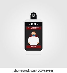 Vector lllustration for face temperature detection.
