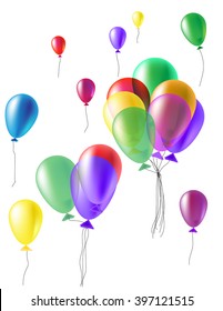 Vector lllustration a set of colourful birthday 
