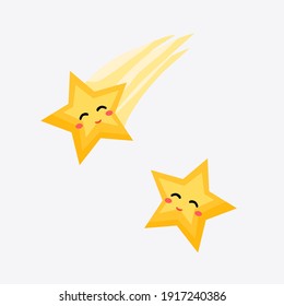 Vector llustration Cute Happy Star with smile.suitable for cover or contents of children's reading books or fairy tale books. etc