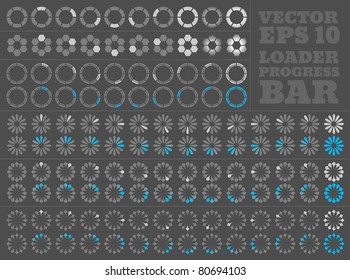 vector loader progress bar set
