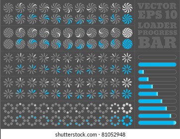vector loader progress bar set