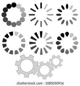 Vector Loading Grey Icons Isolated on White Background