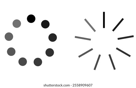 Vector loading icon set on white background
Loading icons gray