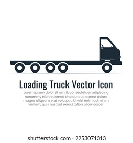 Ilustración del camión de carga de vectores, Un dibujo del vehículo de motor pesado, Una silueta para crear el logotipo
