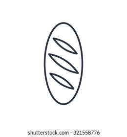 Vector loaf outline icon. Food symbol 