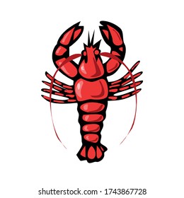 ilustración del logotipo del clip de la bogavante vectorial aislado en fondo blanco en EPS10