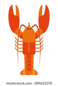 Vector Lobster Illustration Isolated On White Background