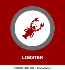 Vector Lobster Illustration - Seafood Icon, Restaurant Sea Food Menu