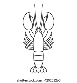 Vector lobster, line icon