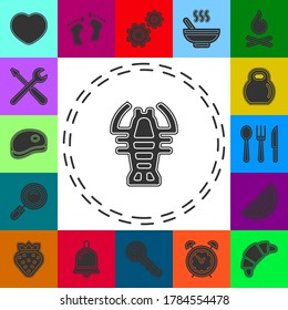 vector lobster symbol - crawfish seafood icon illustration sign. Flat pictogram - simple icon