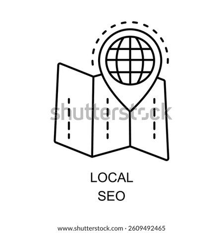 Vector for Local SEO. A design focused on improving local business presence and online visibility with editable stroke.