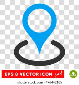 Vector Location EPS vector icon. Illustration style is flat iconic bicolor blue and gray symbol on a transparent background.