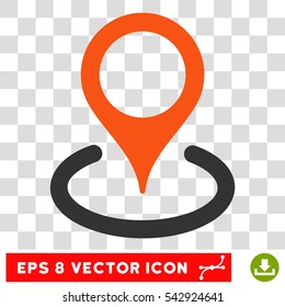 Vector Location EPS vector icon. Illustration style is flat iconic bicolor orange and gray symbol on a transparent background.