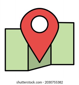 Vector Location Filled Outline Icon Design
