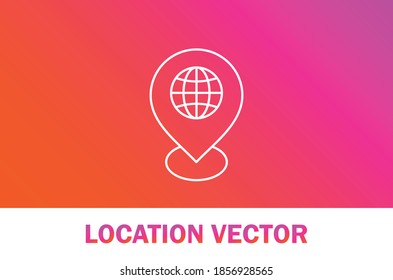 Vector of location icon. Isolated on gradient background. Business and education theme.