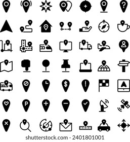 Vector of Location Icon Set. Perfect for user interface, new application.
