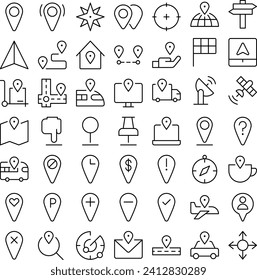 Vector of Location Icon Set. Perfect for user interface, new application.
