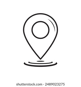 Vector location or map pin icon symbol. vector illustration, vector icon of simple forms of point of location, map marker, location pin. clipart icon, icon for ui ux.