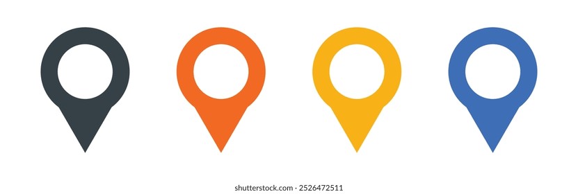 Ícone De Pino De Localização Do Vetor Em Várias Cores