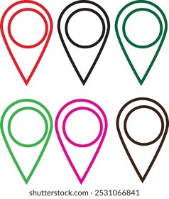 Vector Location pin icon Set.