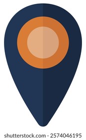 Vector location pin isolated on white background.