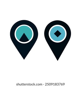 

Design de ícone de pinos de localização de vetor 