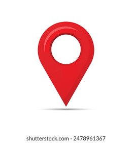 vector Location Red pin with a white background
