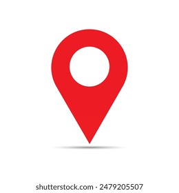 Vektorgrafik Lage Roter Pin mit weißem Hintergrund
