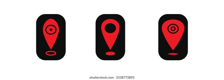 Vector Location Red pin with a white background. Location pin icon.