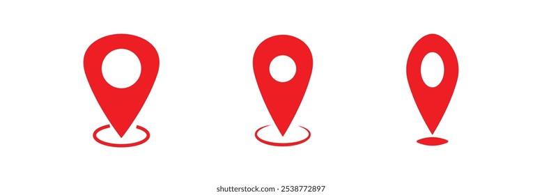 Vector Location Red pin with a white background. Location pin icon.