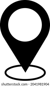 Vector location sign made of black color.