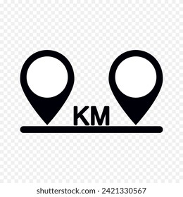 Vector location symbol, distance concept, pointer.