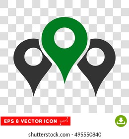 Vector Locations EPS vector icon. Illustration style is flat iconic bicolor green and gray symbol on a transparent background.
