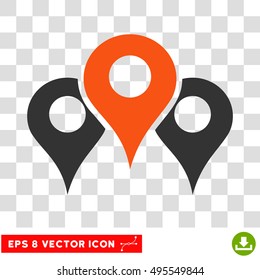 Vector Locations EPS vector pictogram. Illustration style is flat iconic bicolor orange and gray symbol on a transparent background.