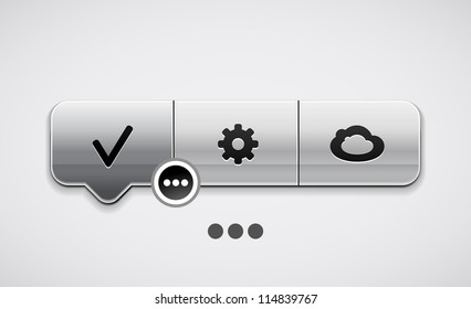 Vector locator with buttons | icons. Modern menu pointer