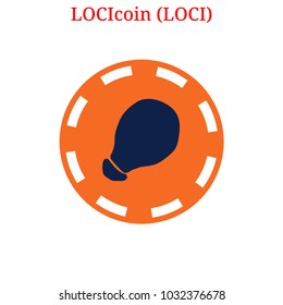 Vector LOCIcoin (LOCI) digital cryptocurrency logo. LOCIcoin (LOCI) icon. Vector illustration isolated on white background.