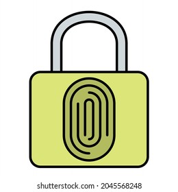 Vector Lock Filled Outline Icon Design

