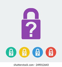 Vector lock flat circle icon