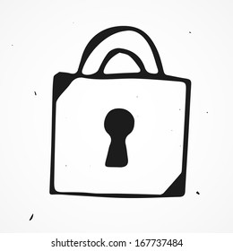 Vector lock, hand drawn