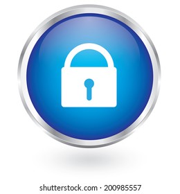 vector lock icon glossy button