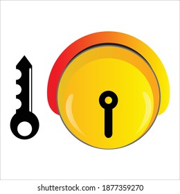 ilustración de icono de bloqueo vectorial con pasos de diseño 10