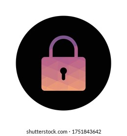 Vector Lock Icon Illustration Triangulation Art