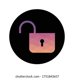 Vector Lock Icon Illustration Triangulation Art