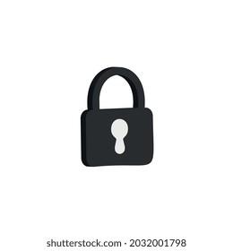Vector lock icon isolated on white background.