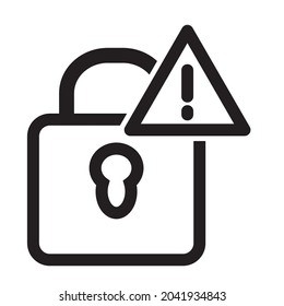 Vector lock icon, isolated on white background