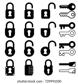 vector of lock icon set