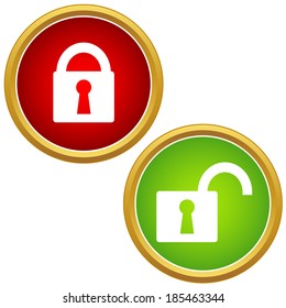 Vector Lock Icon Set On A White Background