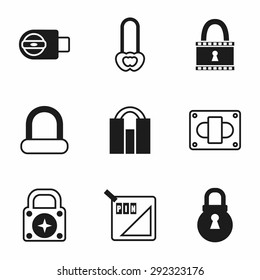 Vector Lock icon set on white background