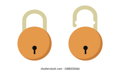 Vector Lock Icons on Isolated White Background