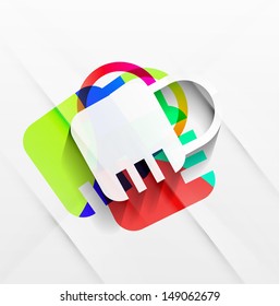 Vector lock modern colorful design